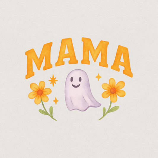Mama PNG, Cute Ghost Floral Mother's Day Sublimation - 300 DPI Design for