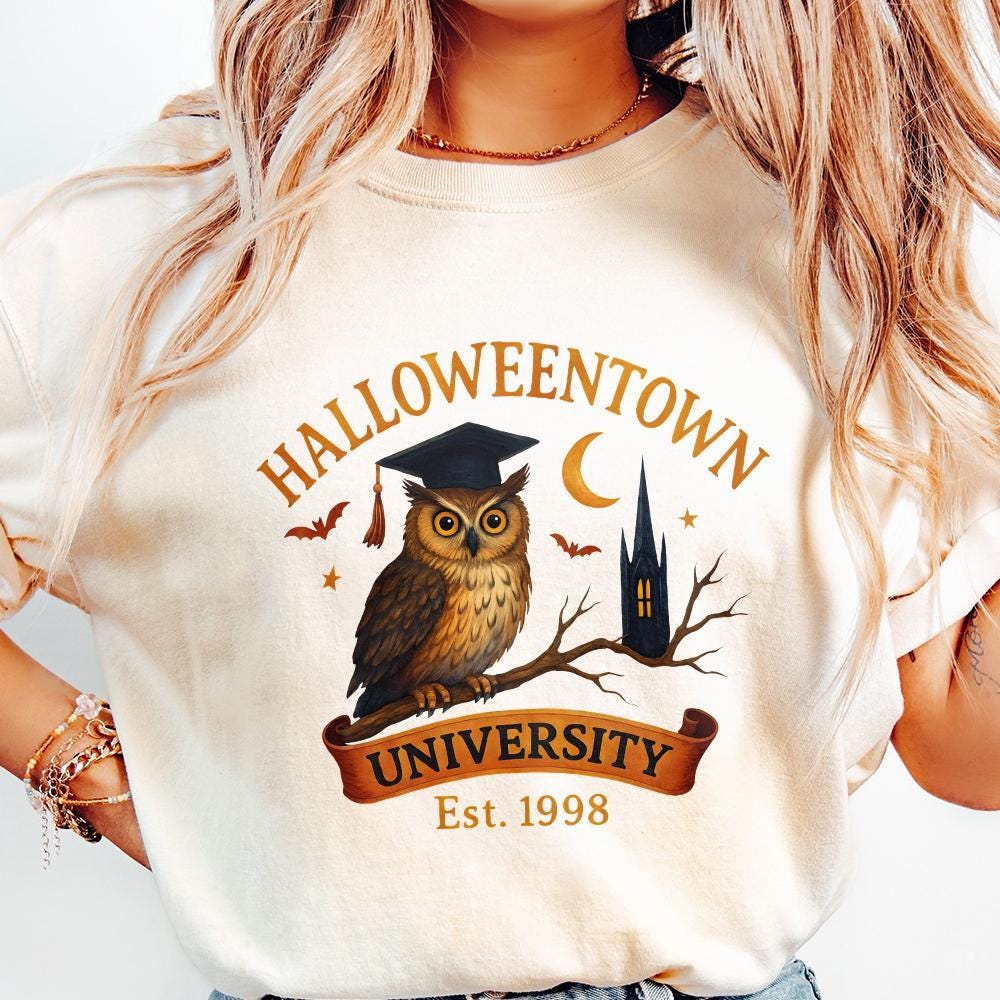 Halloweentown University Est. 1998 PNG, Owl Graduation Spooky Halloween