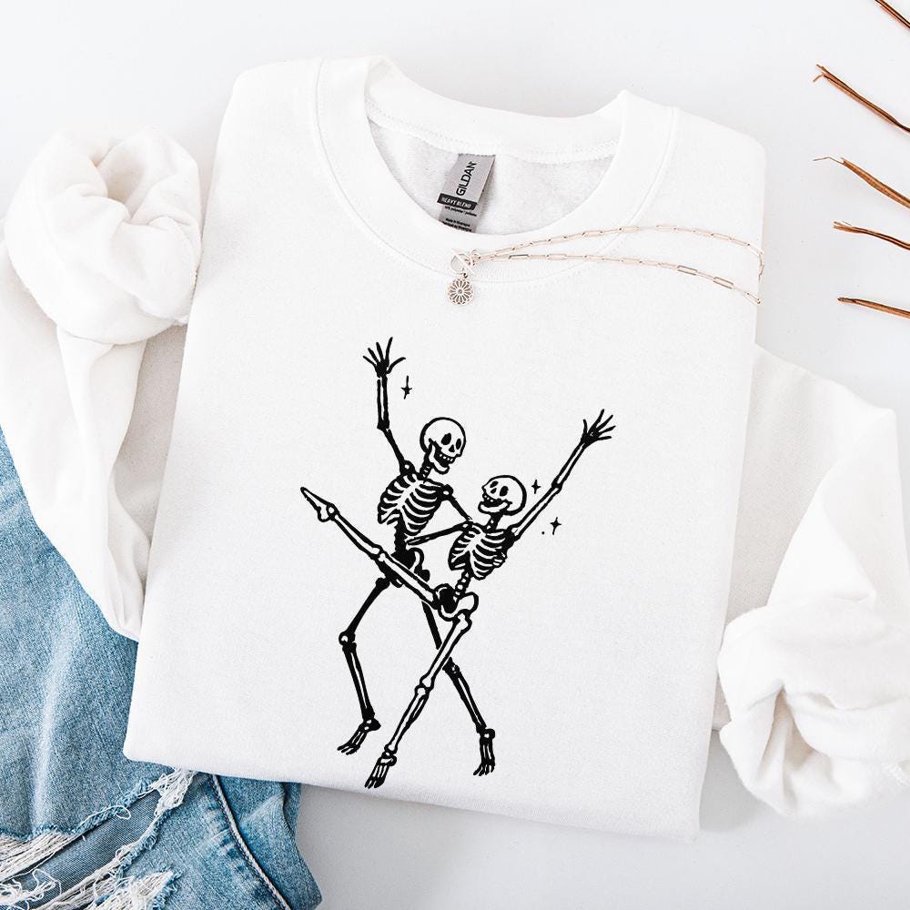 Dancing Skeletons PNG, Halloween Skeleton - 300 DPI Design for T-Shirt