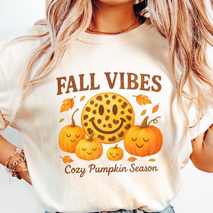 Fall Vibes Cozy Pumpkin Season PNG, Pumpkin PNG - 300 DPI Design for