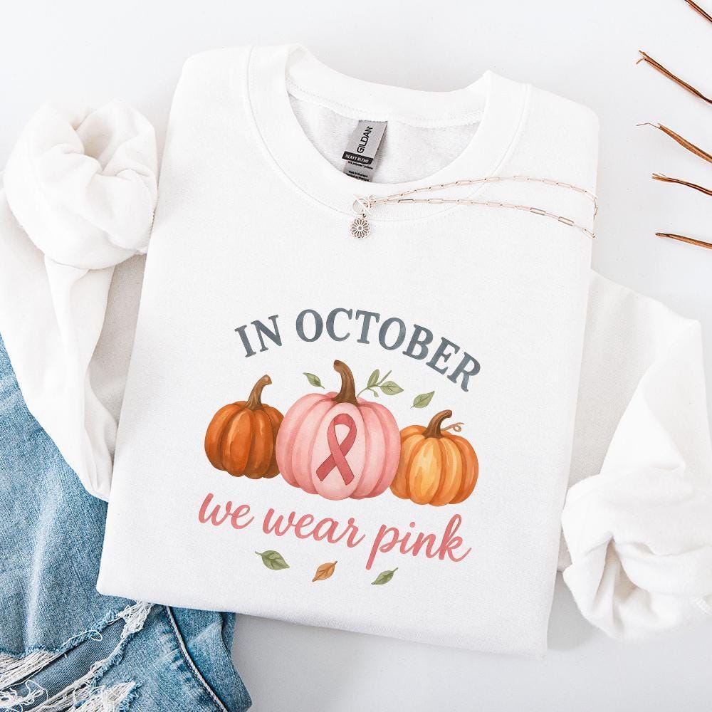 In October We Wear Pink PNG, Breast Cancer Awareness PNG - 300 DPI Design