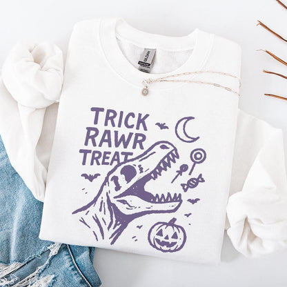 Trick Rawr Treat Dinosaur PNG, Cute Halloween Candy Shirt - 300 DPI