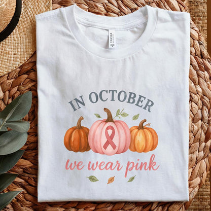 In October We Wear Pink PNG, Breast Cancer Awareness PNG - 300 DPI Design