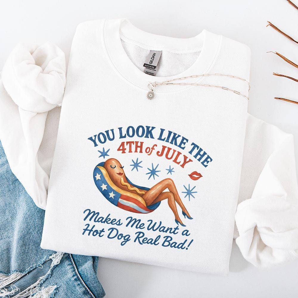 Funny 4th of July png, Cute Hot Dog png - 300 DPI Design for T-Shirt