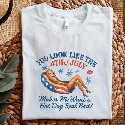 Funny 4th of July png, Cute Hot Dog png - 300 DPI Design for T-Shirt
