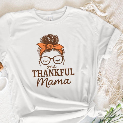 One Thankful Mama PNG, Thanksgiving Shirt PNG - 300 DPI Design for T-Shirt