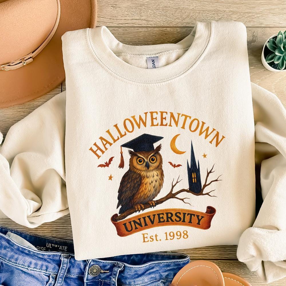 Halloweentown University Est. 1998 PNG, Owl Graduation Spooky Halloween