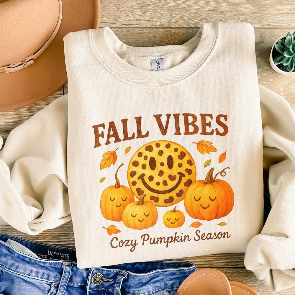 Fall Vibes Cozy Pumpkin Season PNG, Pumpkin PNG - 300 DPI Design for
