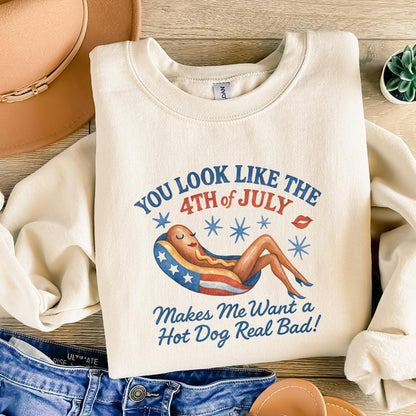 Funny 4th of July png, Cute Hot Dog png - 300 DPI Design for T-Shirt