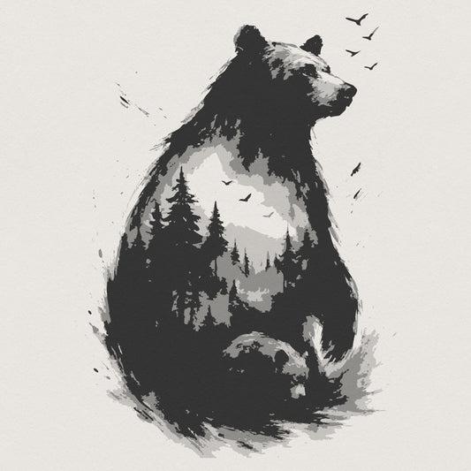 Bear Forest Wilderness PNG, Wildlife Nature Bear PNG - 300 DPI Design for