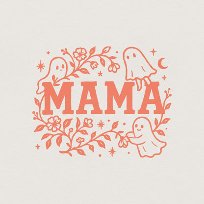 Mama Ghost PNG, Cute Halloween Mama Shirt PNG - 300 DPI Design for T-Shirt