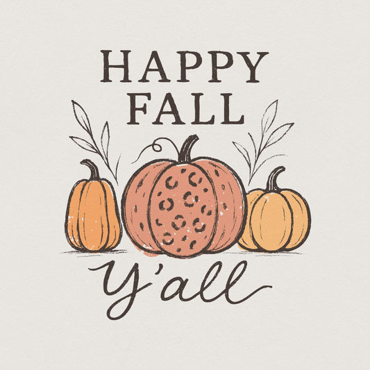 Happy Fall Y'all PNG, Rustic Pumpkin Autumn Shirt PNG - 300 DPI Design
