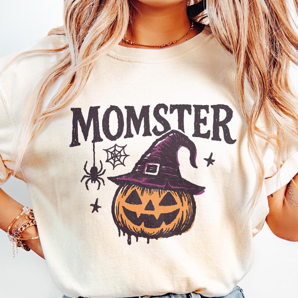 Momster Halloween PNG, Funny Mom Witch Pumpkin PNG Design - 300 DPI