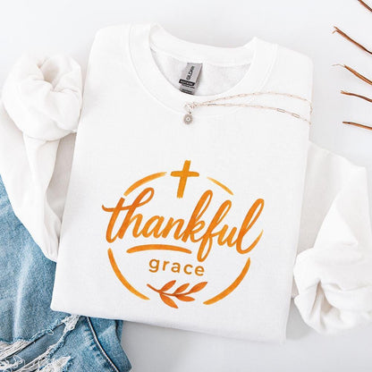 Thankful Grace PNG, Thanksgiving Shirt PNG - 300 DPI Design for T-Shirt