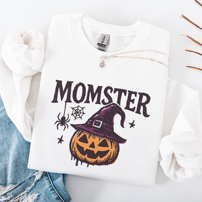 Momster Halloween PNG, Funny Mom Witch Pumpkin PNG Design - 300 DPI