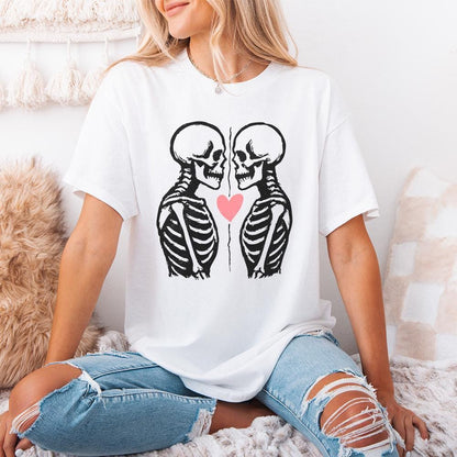 Skeleton Lovers PNG, Valentine Skeleton Art - 300 DPI Design for T-Shirt
