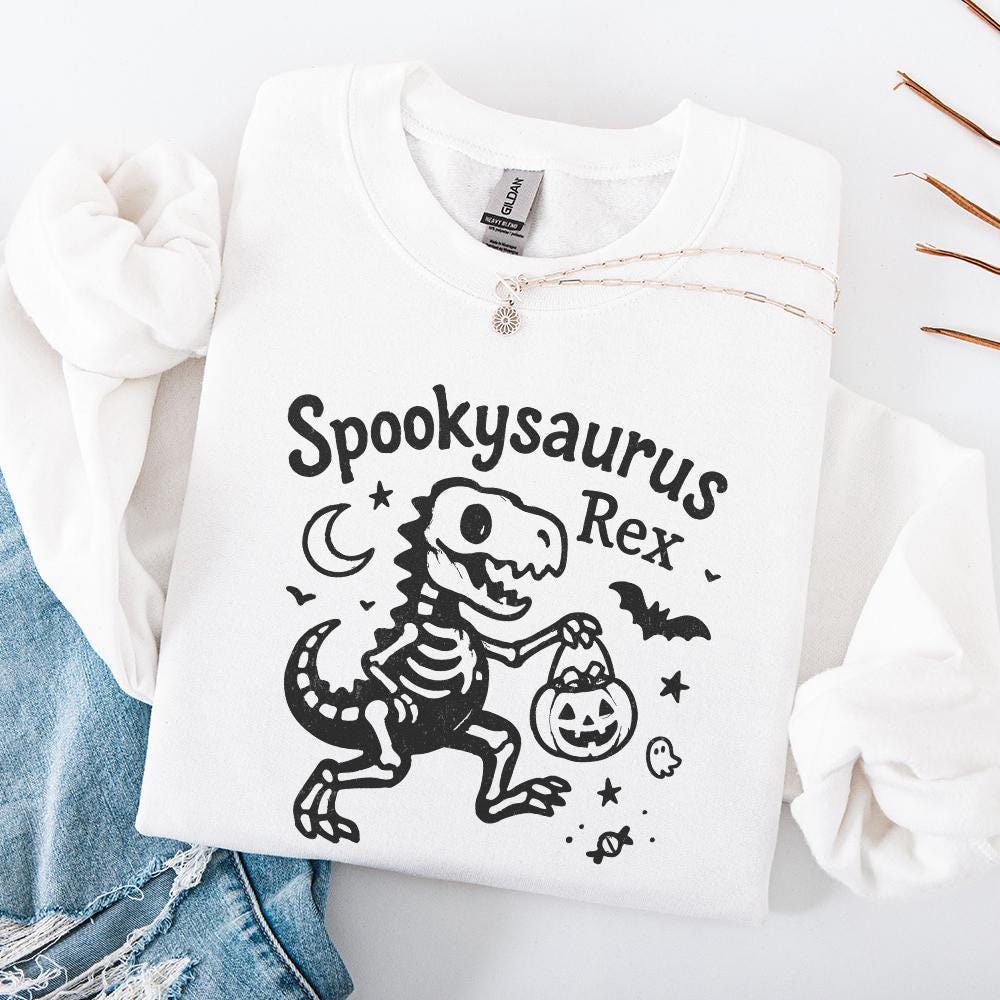 Spookysaurus Rex PNG, Cute Halloween Dinosaur Digital Download - 300 DPI