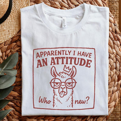 Apparently I Have An Attitude Llama PNG, Funny Attitude Llama Shirt - 300
