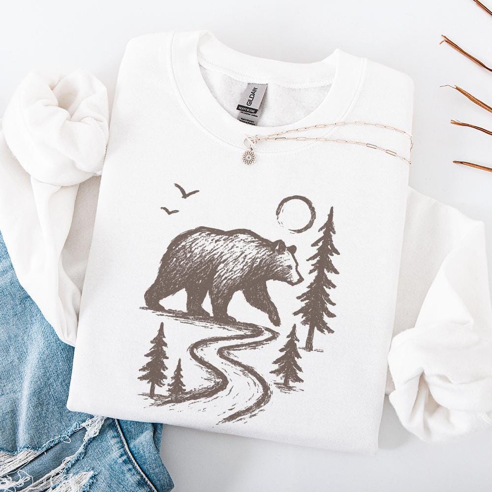 Bear In Forest Path PNG, Wilderness Animal PNG Download - 300 DPI Design