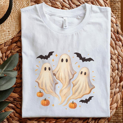 Cute Watercolor Ghosts PNG, Halloween PNG - 300 DPI Design for T-Shirt