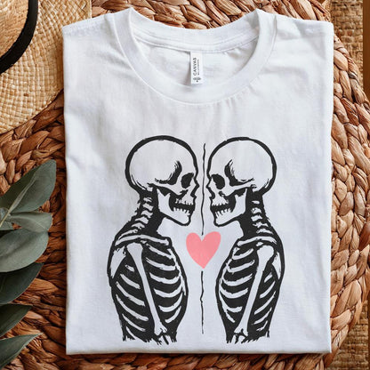 Skeleton Lovers PNG, Valentine Skeleton Art - 300 DPI Design for T-Shirt