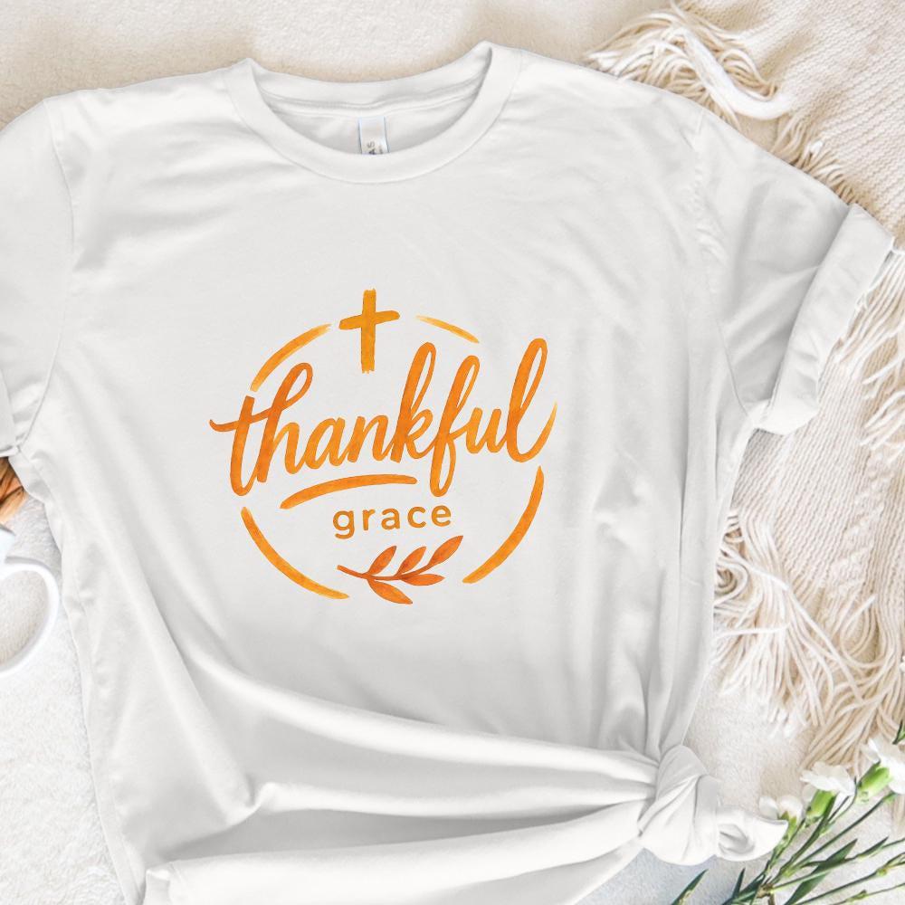 Thankful Grace PNG, Thanksgiving Shirt PNG - 300 DPI Design for T-Shirt