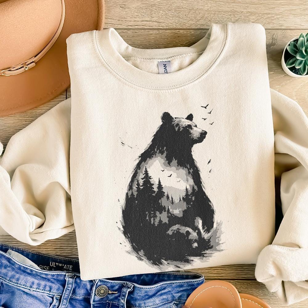 Bear Forest Wilderness PNG, Wildlife Nature Bear PNG - 300 DPI Design for