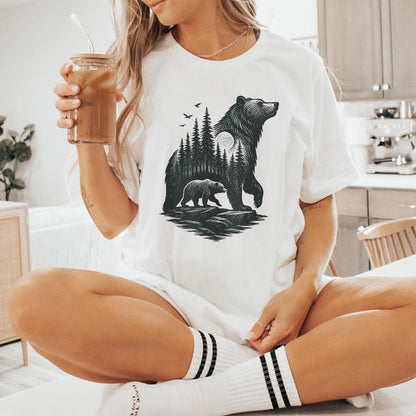 Bear Forest PNG Digital Download, Wilderness Wildlife PNG - 300 DPI