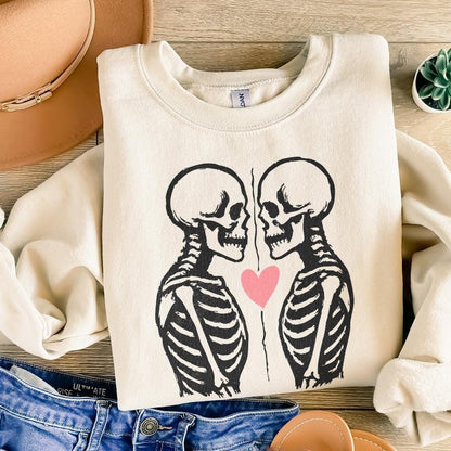 Skeleton Lovers PNG, Valentine Skeleton Art - 300 DPI Design for T-Shirt