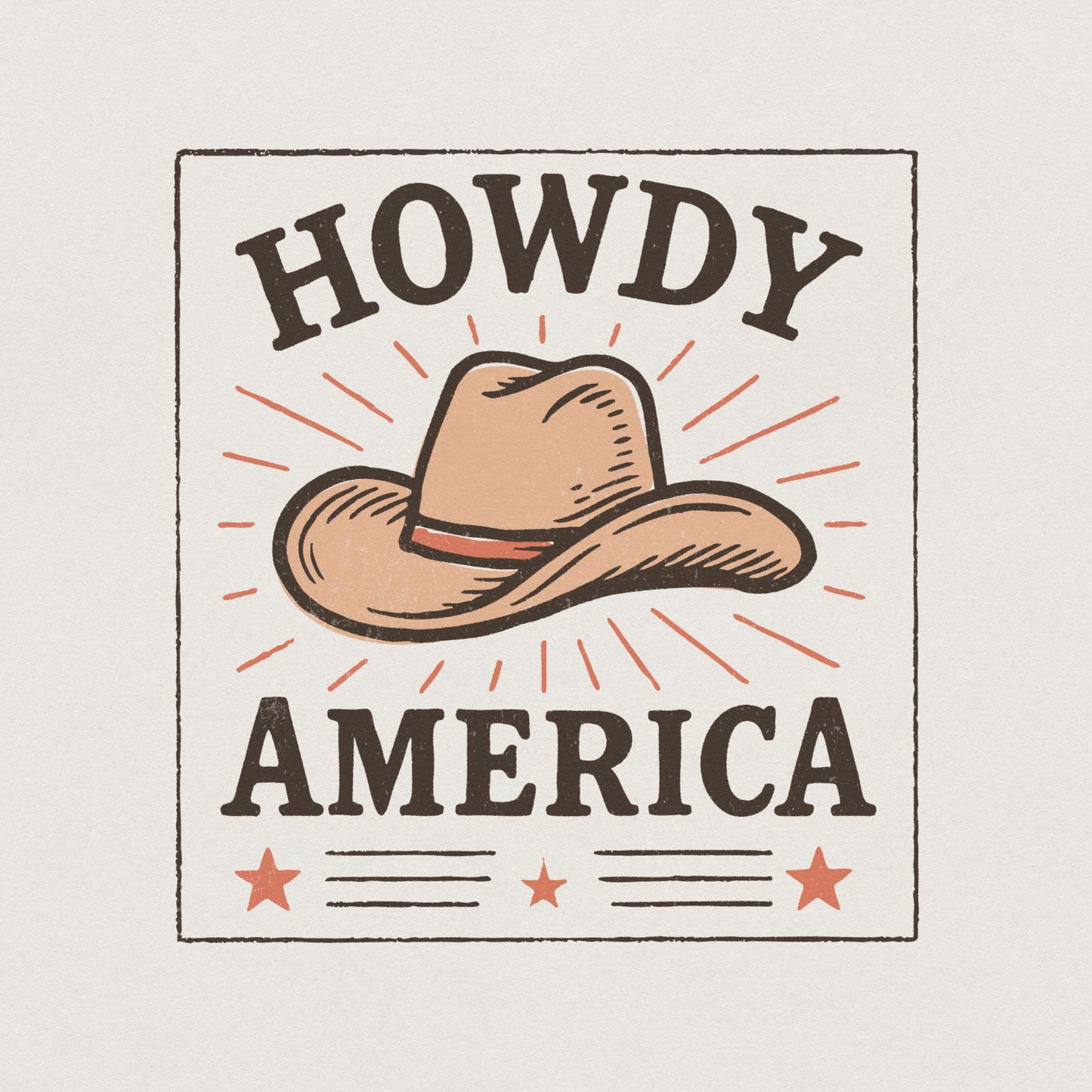 Howdy America PNG, 4th of July Sublimation - 300 DPI Design for T-Shirt