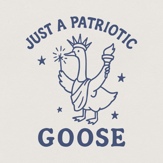 Patriotic Goose PNG, 4th of July Silly Goose Clipart - 300 DPI Design for