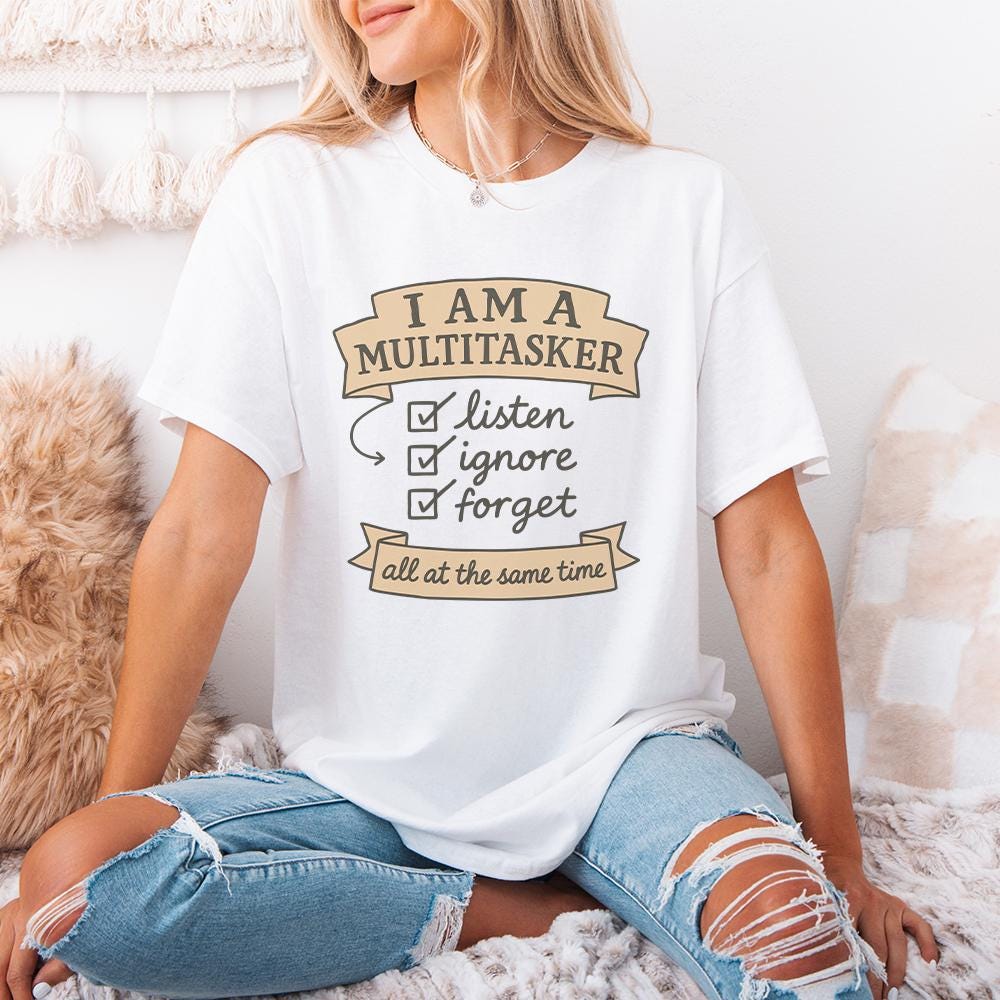 Multitasker Sublimation PNG, Funny Retro T-Shirt Design - 300 DPI Design