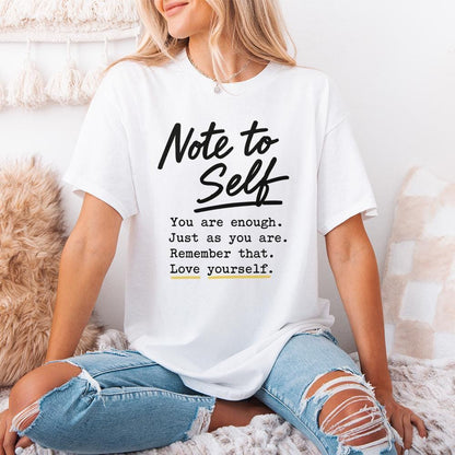 Note To Self PNG Digital Download, Motivational Sublimation - 300 DPI