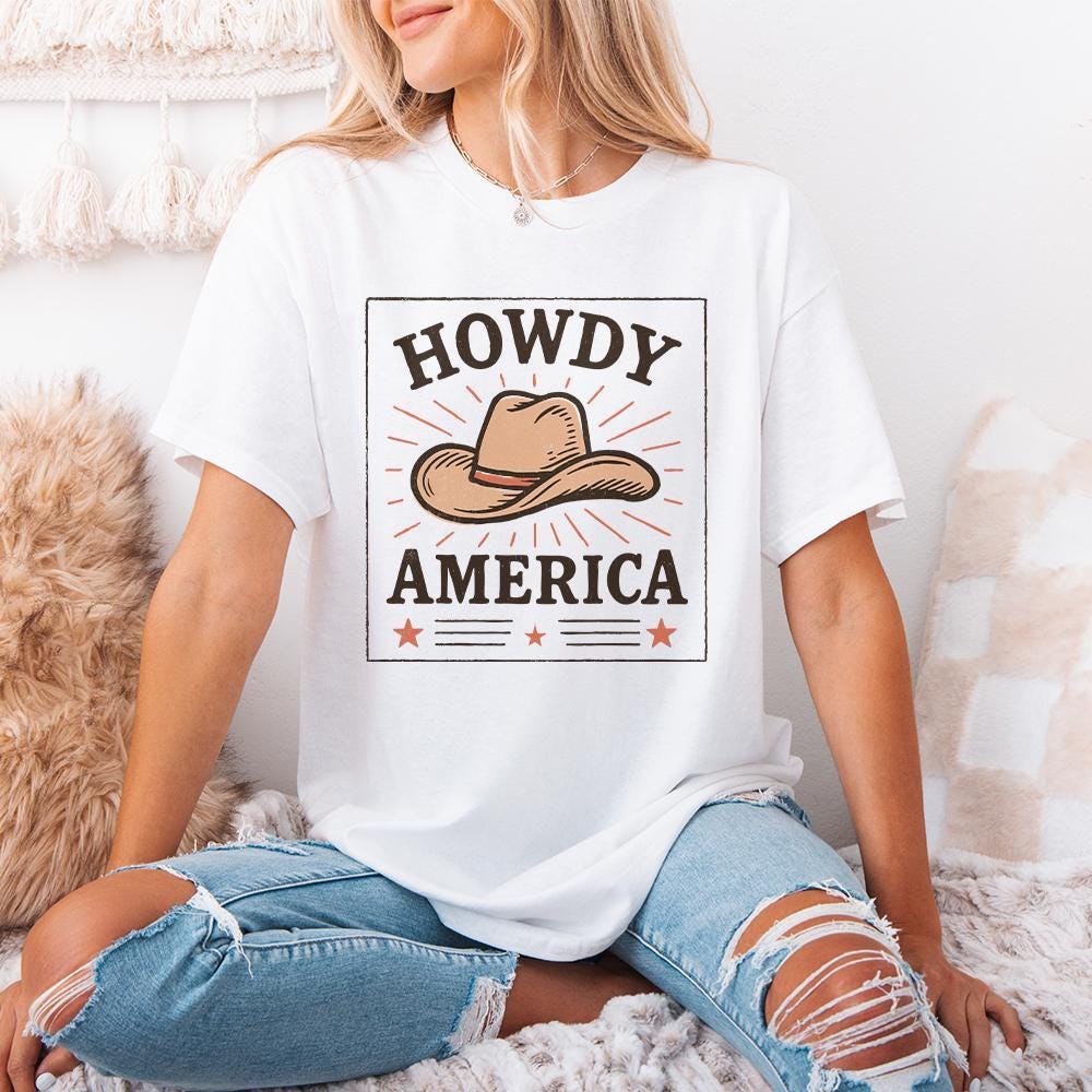 Howdy America PNG, 4th of July Sublimation - 300 DPI Design for T-Shirt