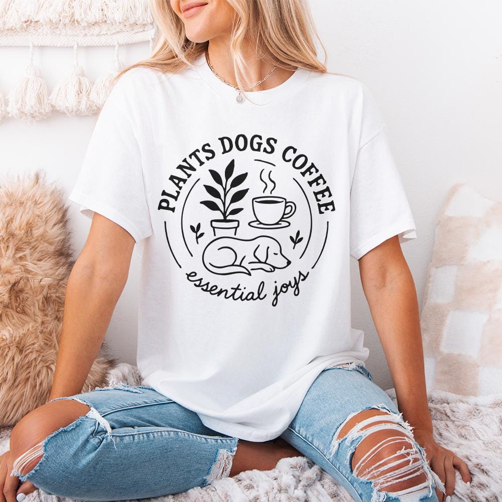 Plants Dogs Coffee PNG, Dog Mom Plant Shirt - 300 DPI Design for T-Shirt