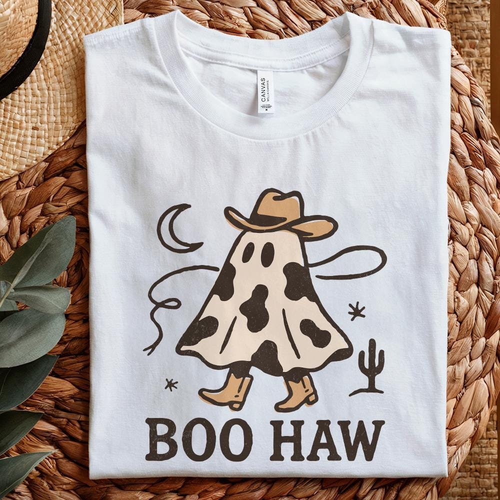 Boo Haw PNG, Cowboy Ghost png - 300 DPI Design for T-Shirt