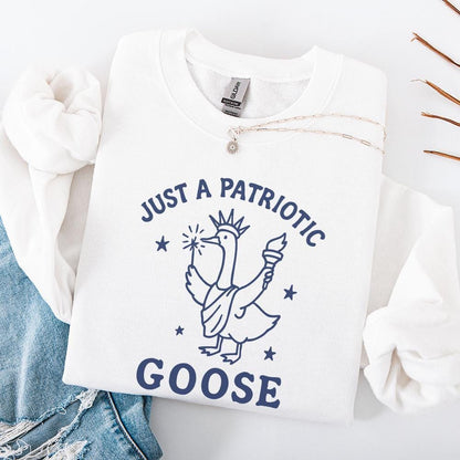 Patriotic Goose PNG, 4th of July Silly Goose Clipart - 300 DPI Design for