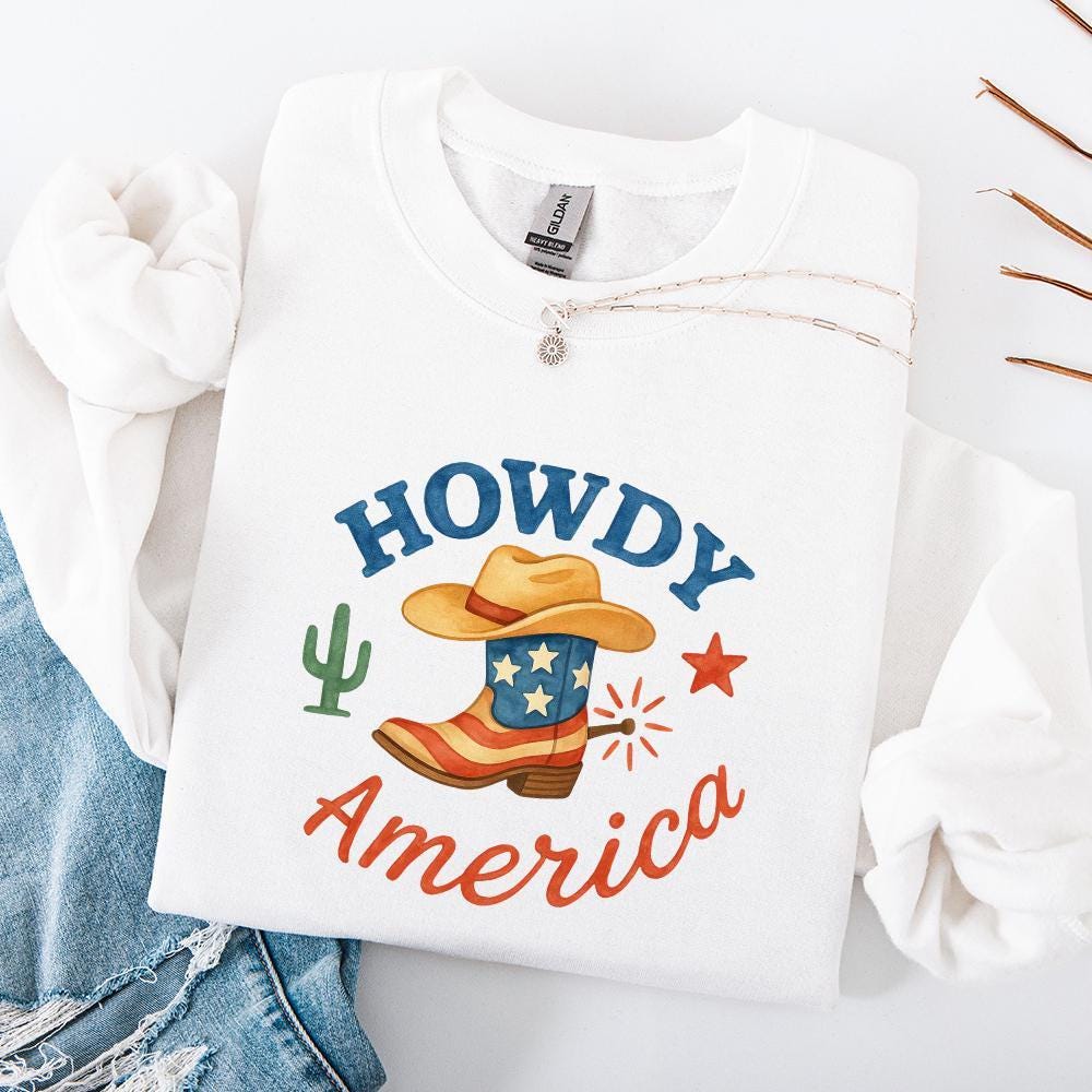 Howdy America PNG, 4th of July PNG - 300 DPI Design for T-Shirt