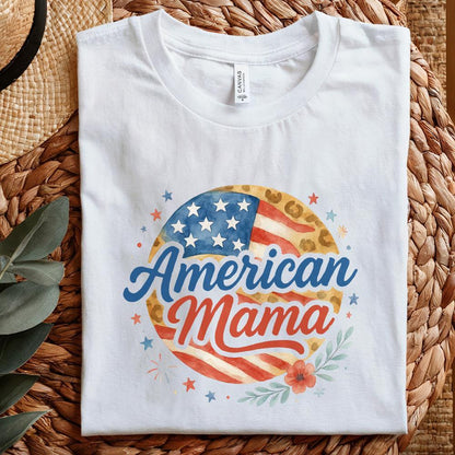 4th of July PNG, Retro American Mama Sublimation Design - 300 DPI Design