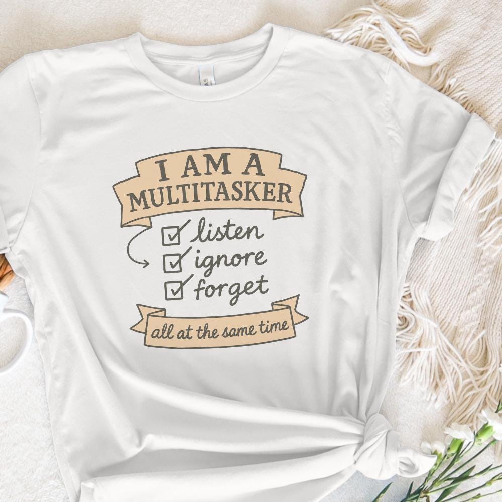 Multitasker Sublimation PNG, Funny Retro T-Shirt Design - 300 DPI Design