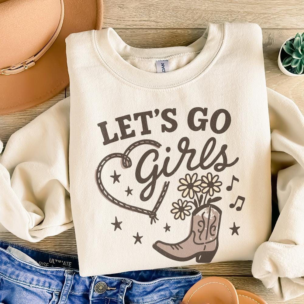 Let's Go Girls png, Western PNG - 300 DPI Design for T-Shirt