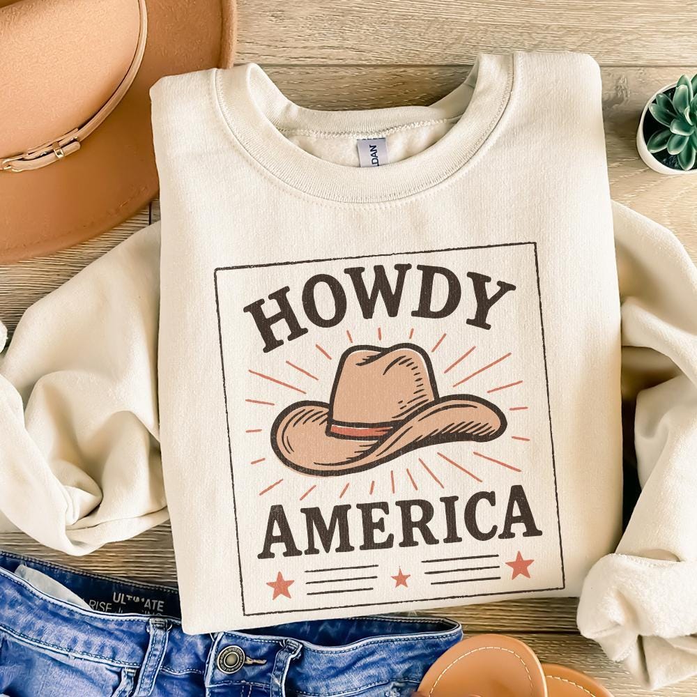 Howdy America PNG, 4th of July Sublimation - 300 DPI Design for T-Shirt