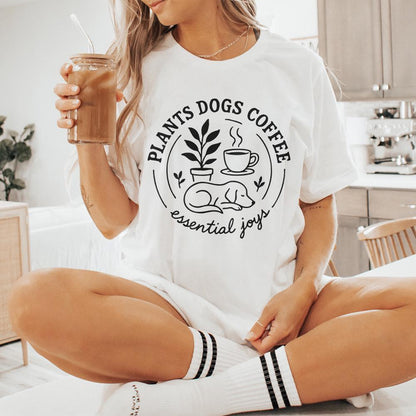 Plants Dogs Coffee PNG, Dog Mom Plant Shirt - 300 DPI Design for T-Shirt