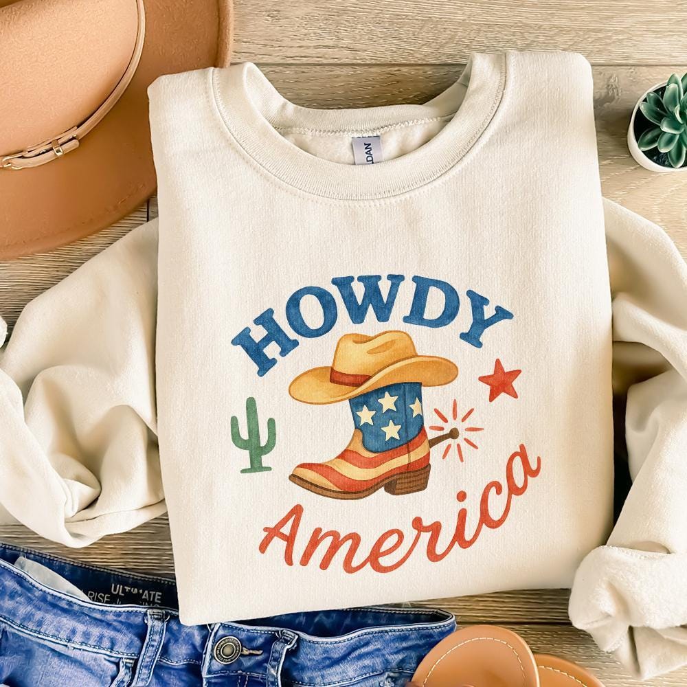 Howdy America PNG, 4th of July PNG - 300 DPI Design for T-Shirt
