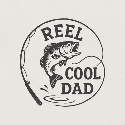 Retro Reel Cool Dad Png, Wishin' I Was Fishin' Png - 300 DPI Design for
