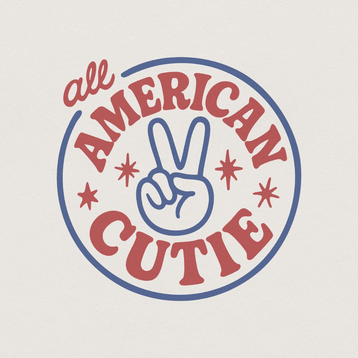 Fourth of July Sublimation Design, All American Cutie PNG - 300 DPI