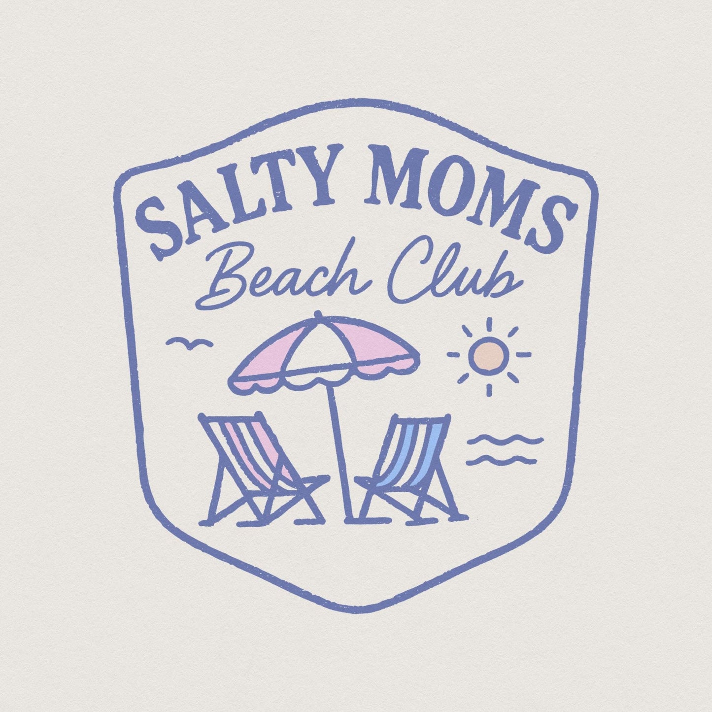 Salty Moms Beach Club PNG, Mothers Day Shirt - 300 DPI Design for T-Shirt