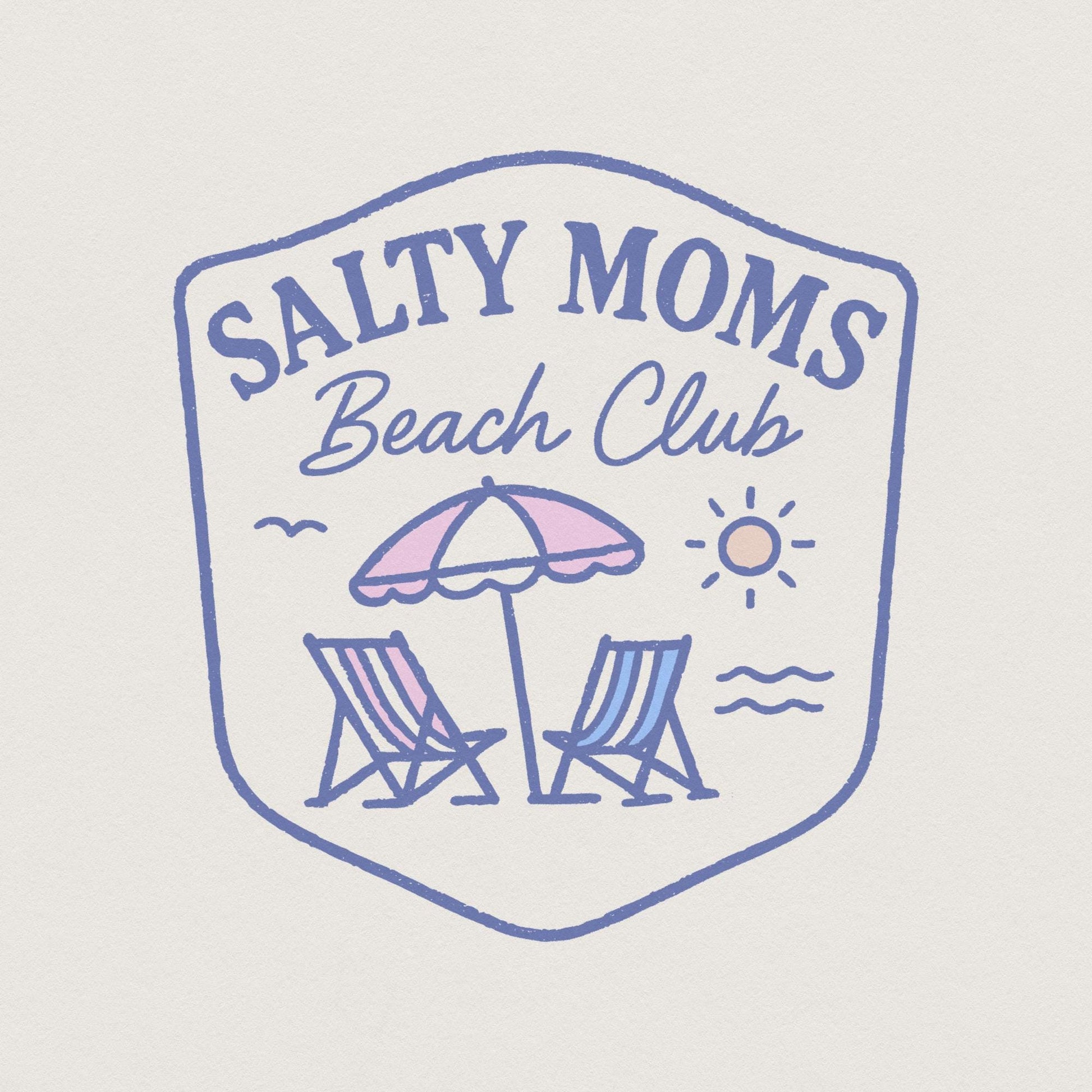 Salty Moms Beach Club PNG, Mothers Day Shirt - 300 DPI Design for T-Shirt