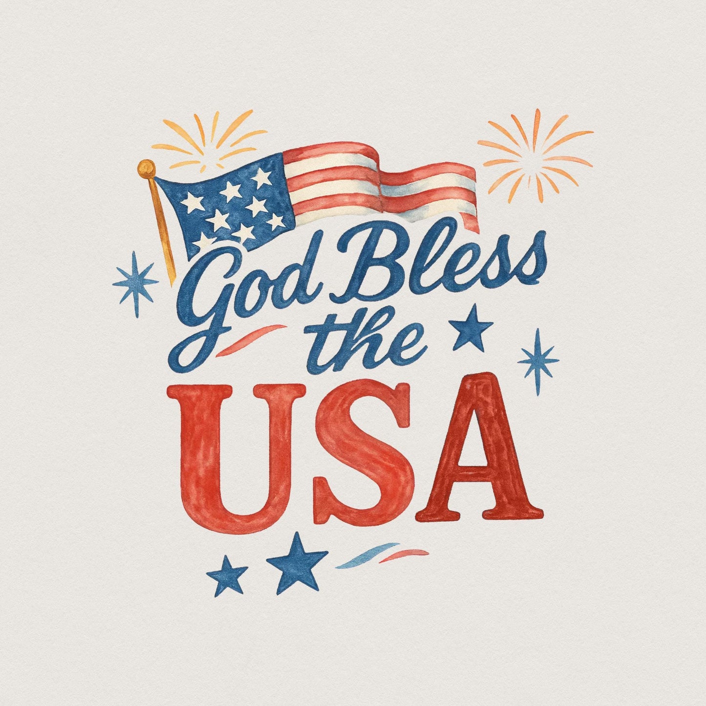 God Bless the USA PNG, 4th of July PNG - 300 DPI Design for T-Shirt