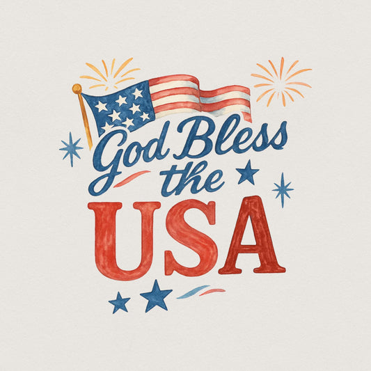 God Bless the USA PNG, 4th of July PNG - 300 DPI Design for T-Shirt
